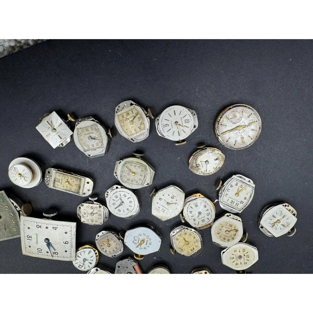 Vintage Rare Lot of 33 Automatic Movements Waltham Benrus Westfield Clinton